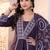 Aaysa women embroidered purple kurta set with printed dupatta