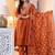 Aaysa women embroidered orange kurta set with printed dupatta