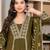 Aaysa women embroidered green kurta set with printed dupatta