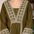 Aaysa women embroidered green kurta set with printed dupatta