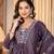 Aaysa women embroidered purple kurta set with printed dupatta