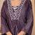 Aaysa women embroidered purple kurta set with printed dupatta