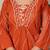 Aaysa women embroidered orange kurta set with printed dupatta