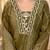 Aaysa women embroidered green kurta set with printed dupatta