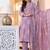 Aaysa women embroidered lilac kurta set with printed dupatta