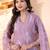Aaysa women embroidered lilac kurta set with printed dupatta