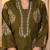 Aaysa women embroidered green kurta set with printed dupatta