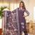 Aaysa women embroidered purple kurta set with printed dupatta