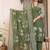 Aaysa women embroidered green kurta set with printed dupatta