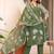 Aaysa women embroidered green kurta set with printed dupatta