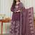 Aaysa women embroidered purple anarkali kurta set with printed dupatta