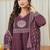 Aaysa women embroidered purple anarkali kurta set with printed dupatta