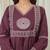 Aaysa women embroidered purple anarkali kurta set with printed dupatta