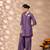 Women solid purple leaf embroidery co-ord set