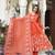Aaysa women embroidered orange anarkali kurta set with printed dupatta
