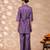 Women solid purple leaf embroidery co-ord set