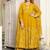 Aaysa women embroidered yellow anarkali kurta set with printed dupatta