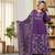 Aaysa women embroidered blue anarkali kurta set with printed dupatta