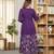 Aaysa women embroidered blue anarkali kurta set with printed dupatta