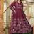 Aaysa women embroidered maroon anarkali kurta set with printed dupatta