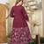 Aaysa women embroidered maroon anarkali kurta set with printed dupatta