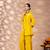 Women solid yellow leaf embroidery co-ord set