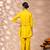 Women solid yellow leaf embroidery co-ord set