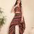 Women bordered crop shirt and harem pant co-ord set