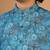 Boys teal blue cotton botanical printed kurta pyjama set