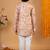 Boys rust cotton circular geometric printed kurta pyjama set