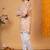 Boys rust cotton circular geometric printed kurta pyjama set