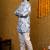 Boys blue rayon diamond motifs embroidered printed kurta pyjama set