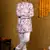 Boys lilac rayon diamond motifs embroidered printed kurta pyjama set