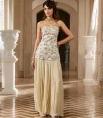 Ivory embroidered jacquard co ord set