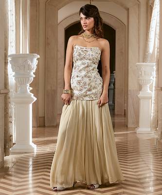 Ivory embroidered jacquard co ord set 4