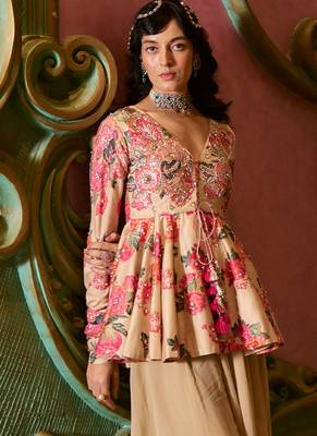 Multicolor printed silk kurta set 2