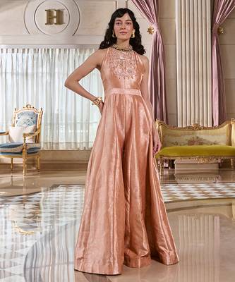 Rose embroidered jacquard jumpsuit 1