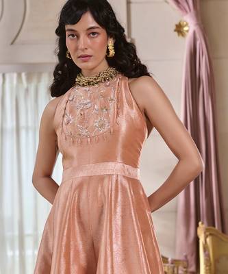Rose embroidered jacquard jumpsuit 3