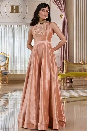 Rose embroidered jacquard jumpsuit