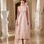 Pink embroidered jacquard kurta set
