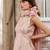 Pink embroidered jacquard kurta set