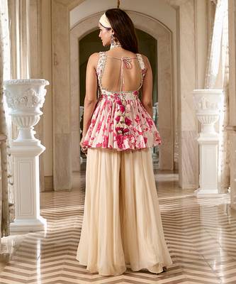 Ivory embroidered silk kurta set 4