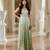 Green embroidered jacquard gown