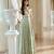 Green embroidered jacquard gown