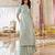 Blue embroidered jacquard kurta set