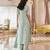 Blue embroidered jacquard kurta set