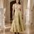 Green embroidered silk skirt set