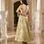 Green embroidered silk skirt set