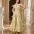 Green embroidered silk skirt set