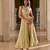 Green embroidered silk skirt set